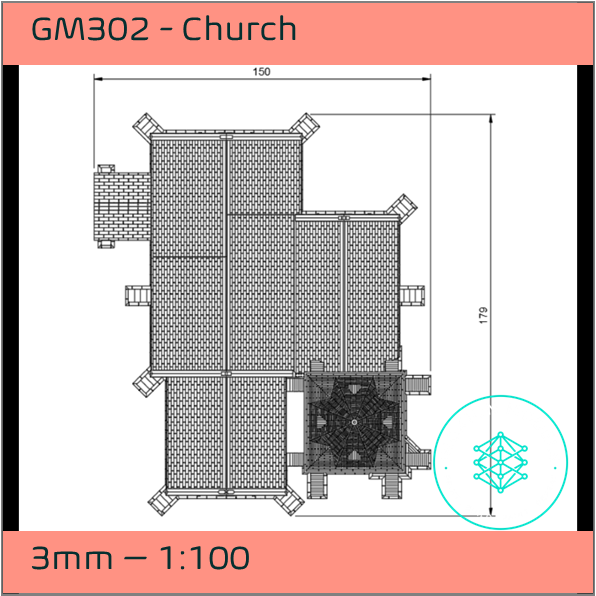 GM302 – Church 3mm - 1:100 Scale