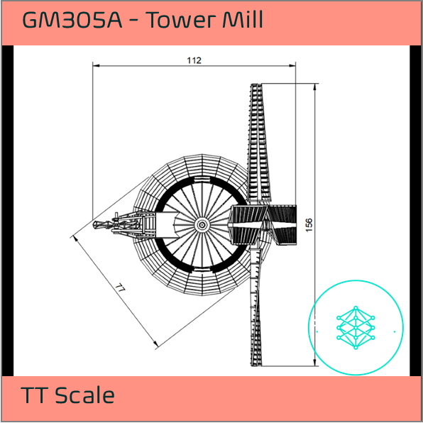 GM305A – Tower Windmill TT Scale