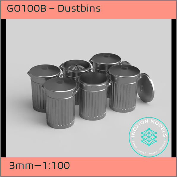 GO100B – Dustbins 3mm - 1:100 Scale