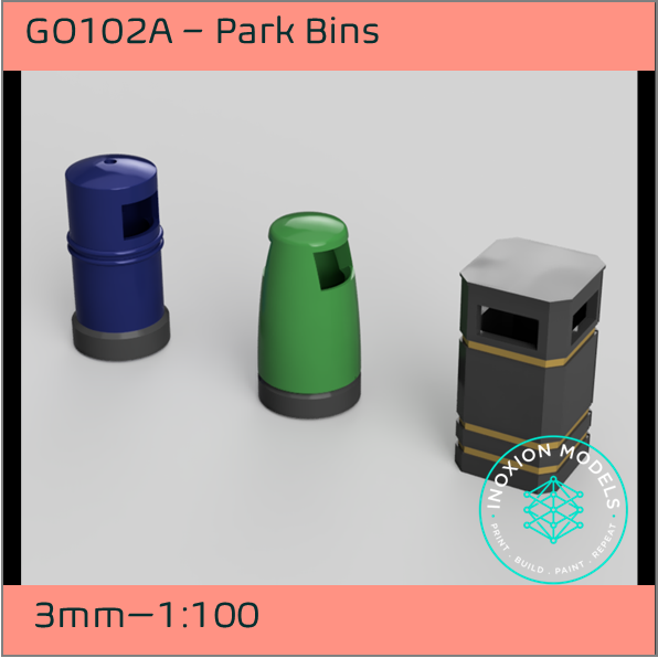 GO102A – Park Bins 3mm - 1:100 Scale