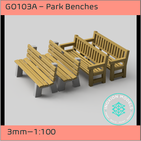 GO103A – Park Benches 3mm - 1:100 Scale