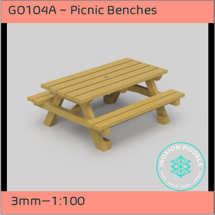 GO104A – Picnic Benches 3mm - 1:100 Scale