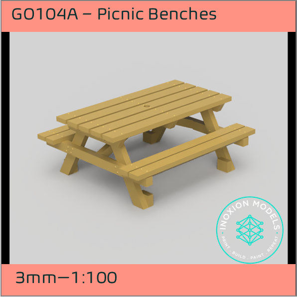 GO104A – Picnic Benches 3mm - 1:100 Scale