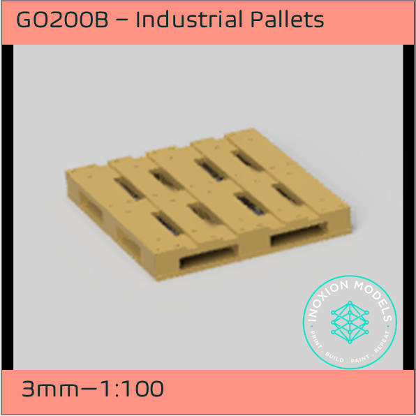 GO200B – Industrial Pallets 3mm - 1:100 Scale