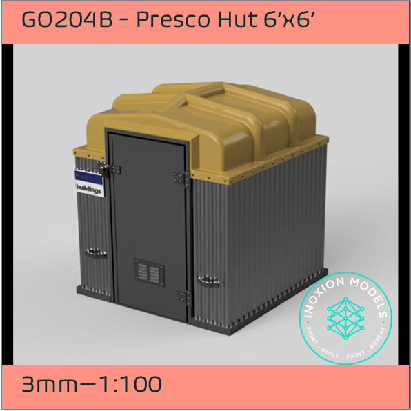GO204B – Presco Hut 6'x6' 3mm - 1:100 Scale