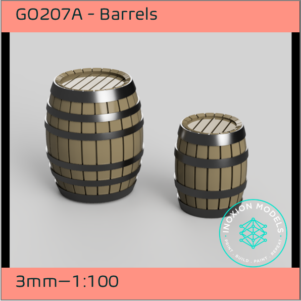 GO207A – Barrels 3mm - 1:100 Scale