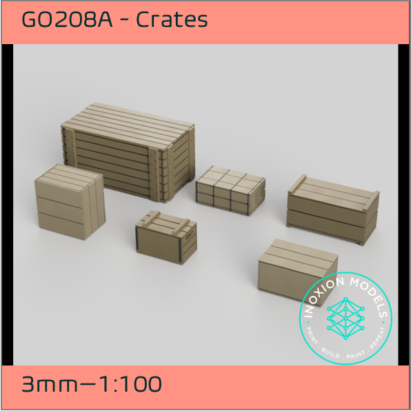 GO208A – Crates 3mm - 1:100 Scale
