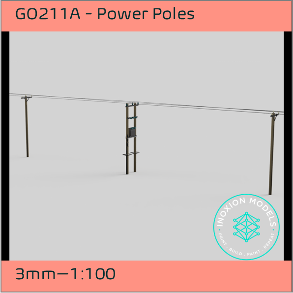 GO211A – Power Poles 3mm - 1:100 Scale