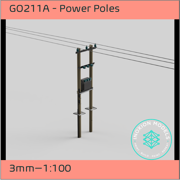 GO211A – Power Poles 3mm - 1:100 Scale