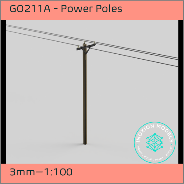 GO211A – Power Poles 3mm - 1:100 Scale
