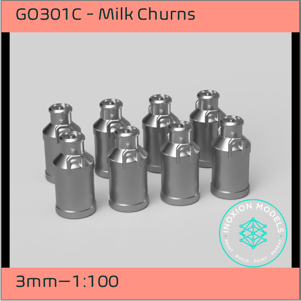 GO301C – Medium Milk Churns 3mm - 1:100 Scale