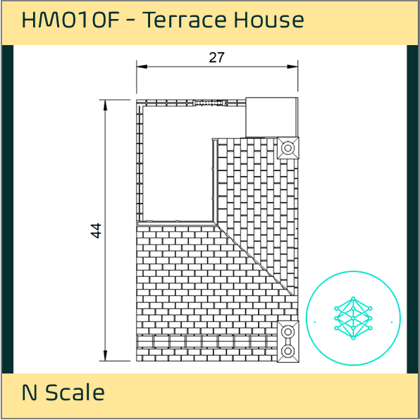 HM010F – Low Relief Terrace House N Scale