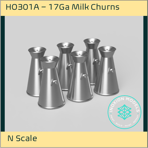 HO301A – 17 Gallon Milk Churns N Scale