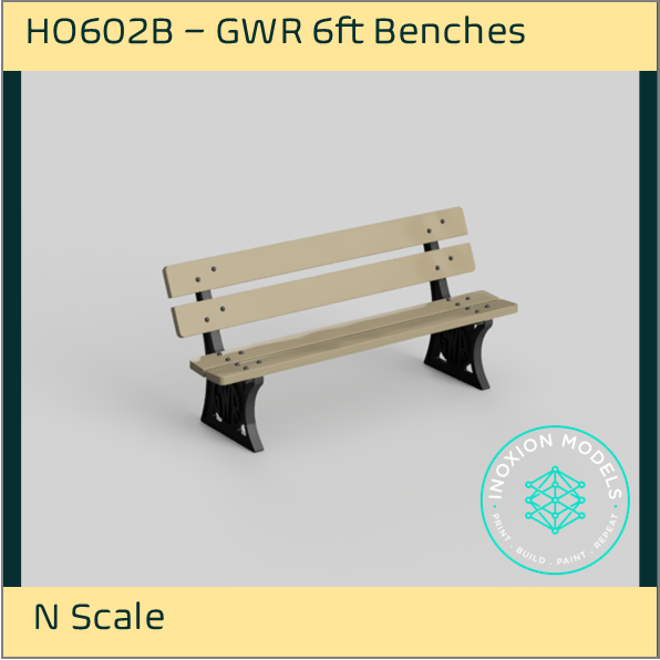 HO602B – GWR 6ft Platform Benches N Scale