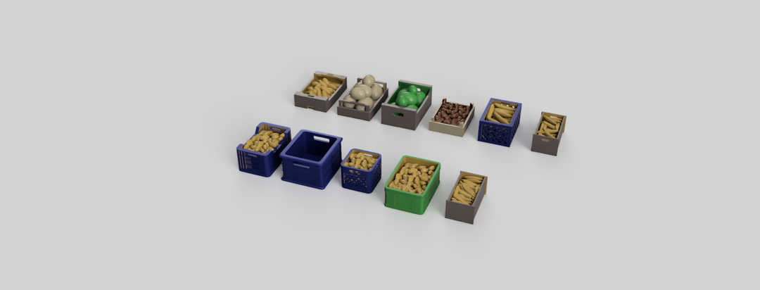 MM5005B - Shop-Market fruit/veg Boxes full x 42 OO Scale