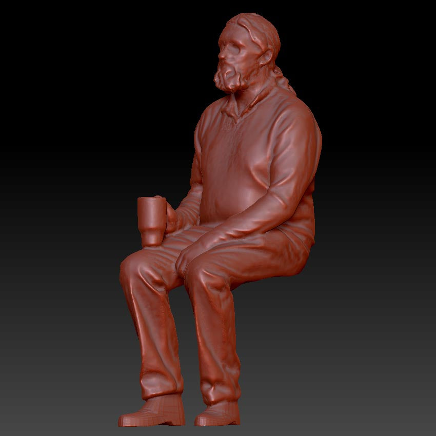 Older Male Sitting With Coffee Cup Dsp044 Figure