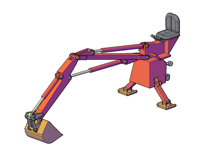 Tractor Back Hoe, extended - RF-0022-B-76