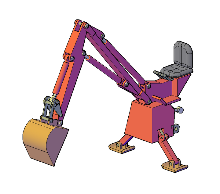 Tractor Back Hoe, contracted - RF-0022-B-76