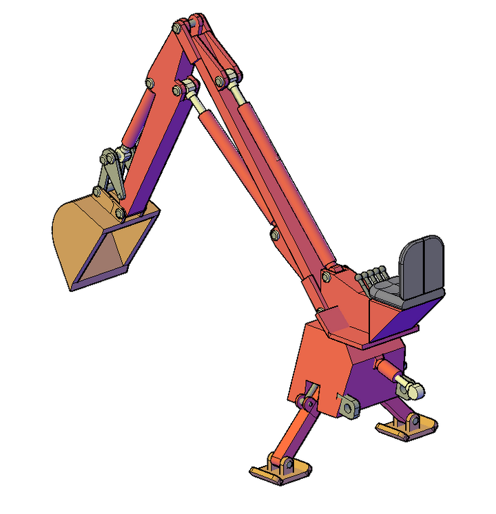 Tractor Back Hoe, contracted - RF-0022-B-76