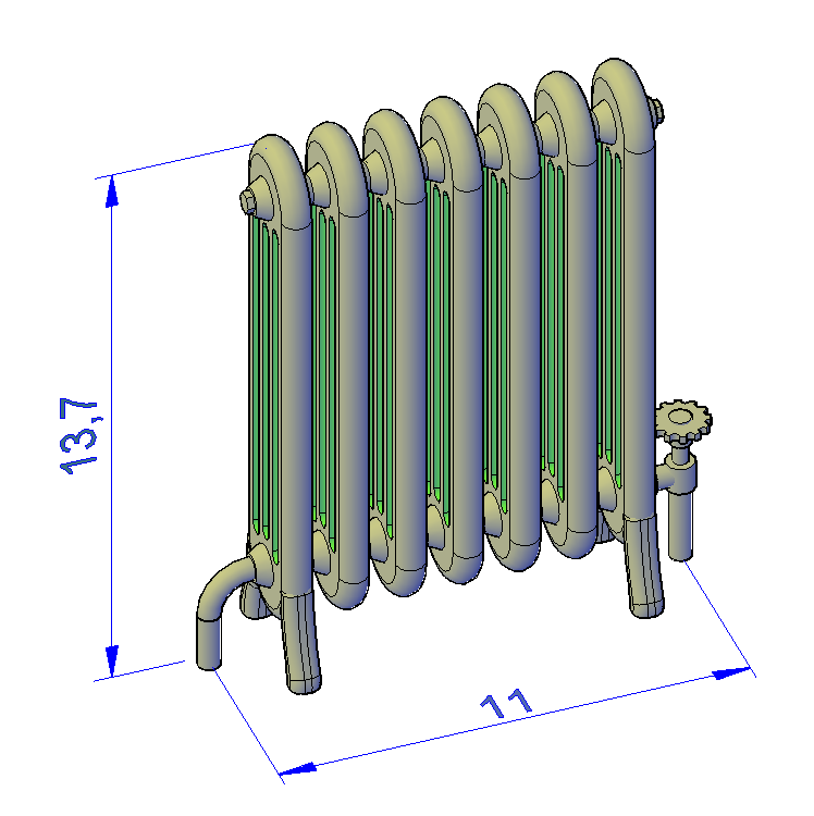 Cast Iron Multi Panel Radiator set - RH-0001-S-76