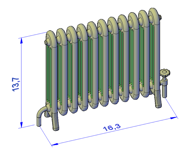 Cast Iron Multi Panel Radiator set - RH-0001-S-76