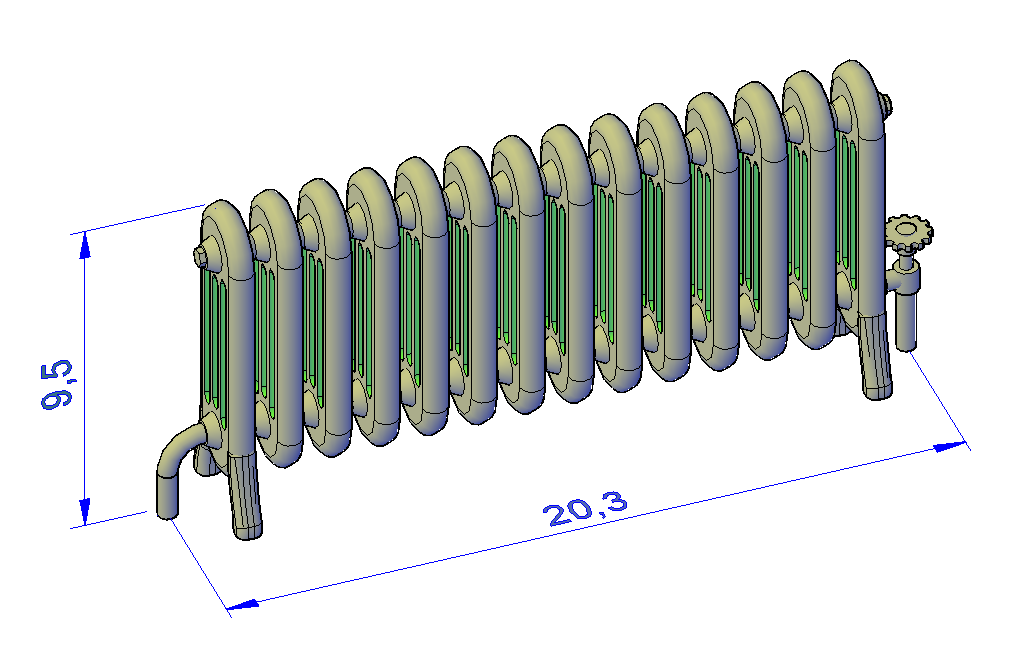 Cast Iron Multi Panel Radiator set - RH-0001-S-76