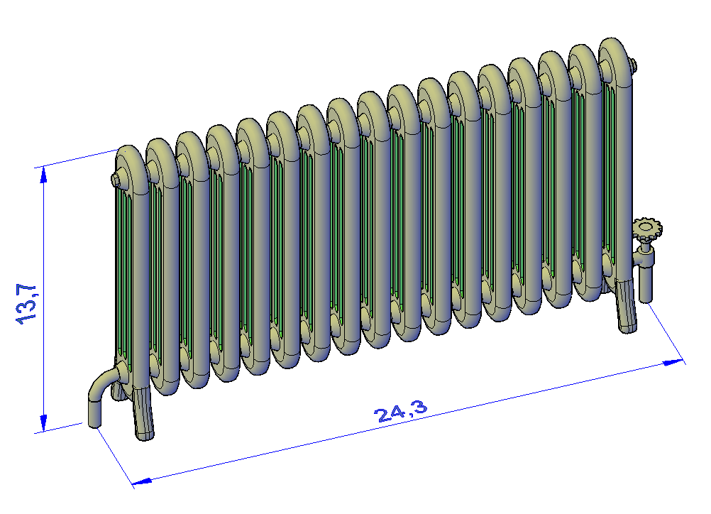 Cast Iron Multi Panel Radiator set - RH-0001-S-76