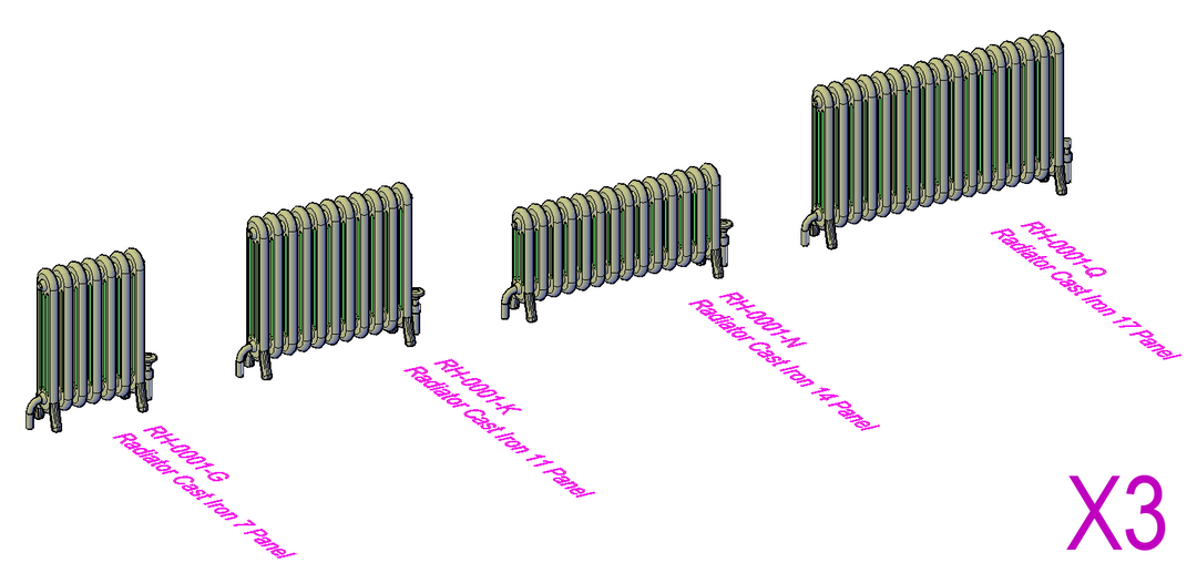 Cast Iron Multi Panel Radiator set - RH-0001-S-76