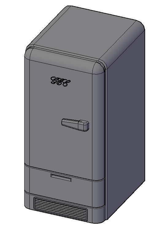 Old GEC drawer Fridge with closed door - RH-0023-C-76