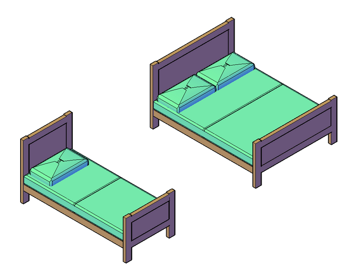 Wooden Bed (Single or King) - RH-0052-#-76