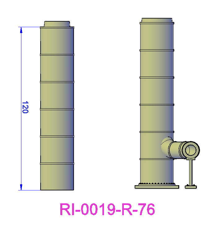 Industrial 6ft flue - RI-0019-K-76