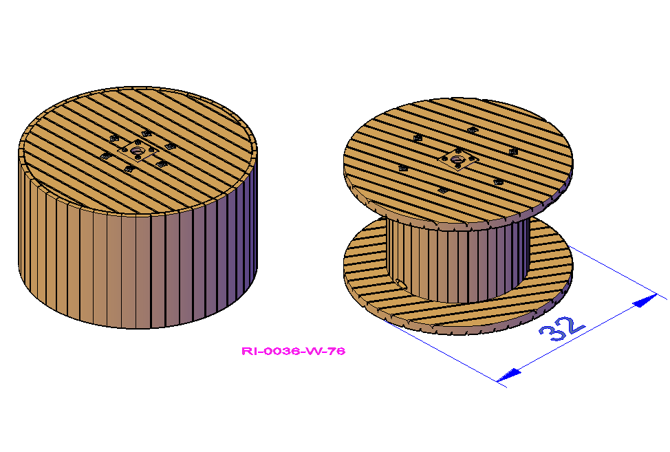 Wooden Cable Drum - RI-0036-#-76