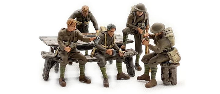 Ww1 British Soldiers Eating/Resting Figure