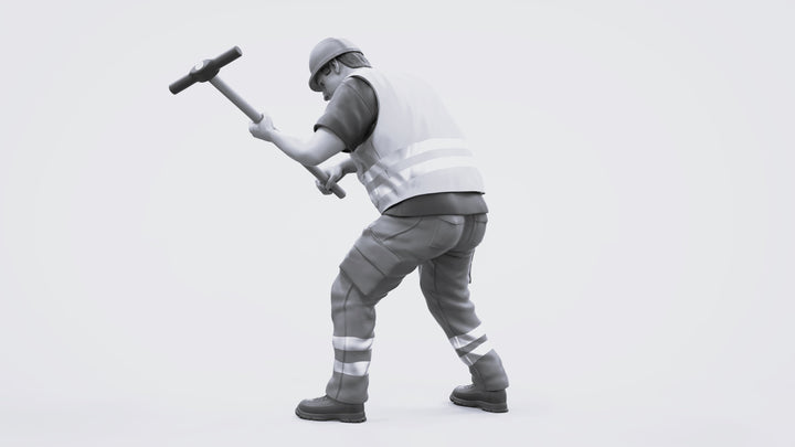 Male Lineside/builder With Sledge Hammer Figure