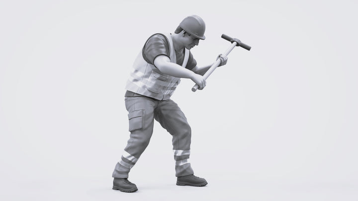 Male Lineside/builder With Sledge Hammer Figure