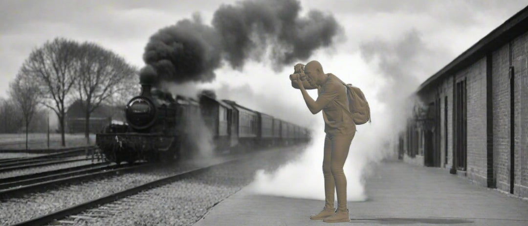 Young Male With Camera Trainspotting Figure