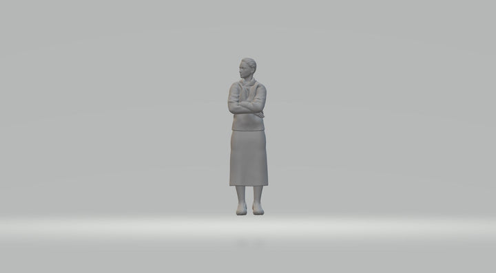 1940S Style Female Standing Arms Folded Figure