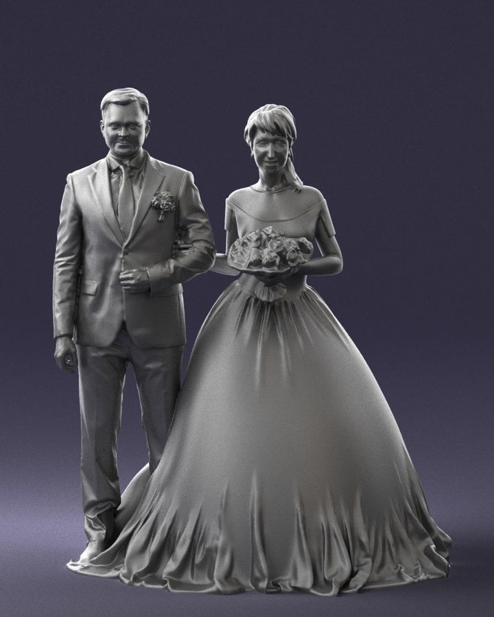 Wedding Bride & Groom Couple 2 Figure