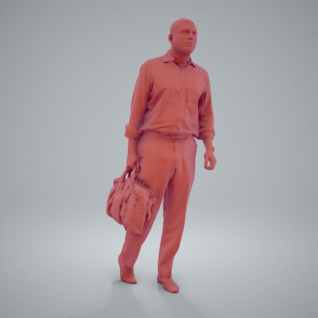 Male Commuter/office Worker With Bag Figure