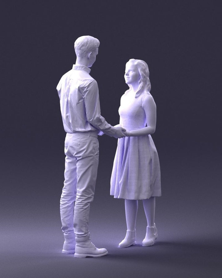 Young Couple Looking At Each Other Figure