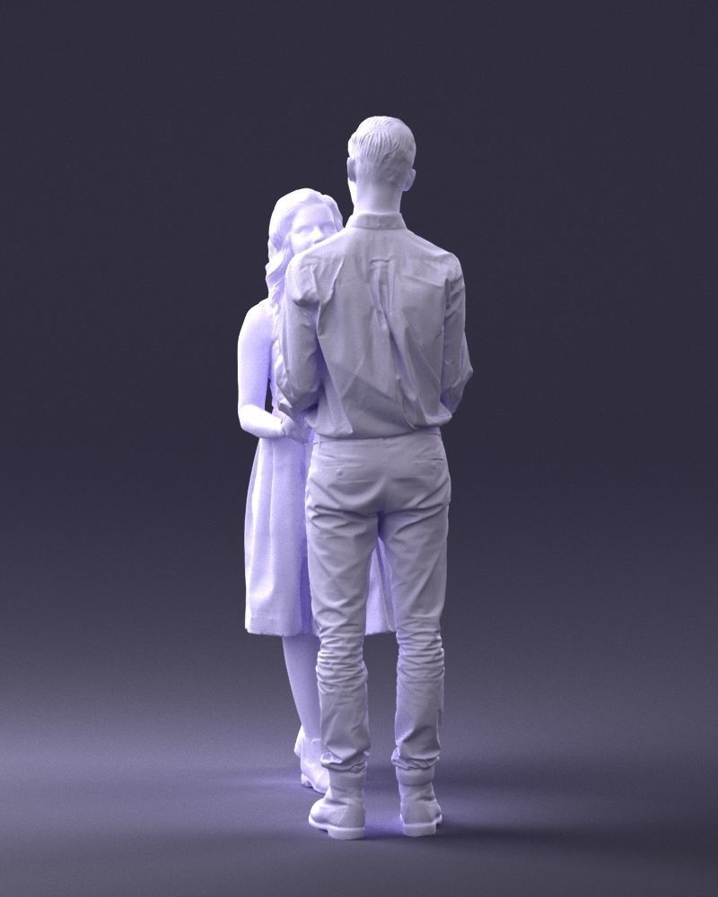 Young Couple Looking At Each Other Figure