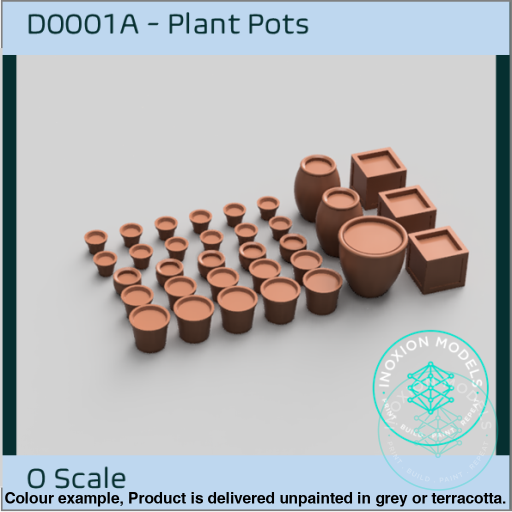 Do001A – Filled Plant Pots O Scale Accessory