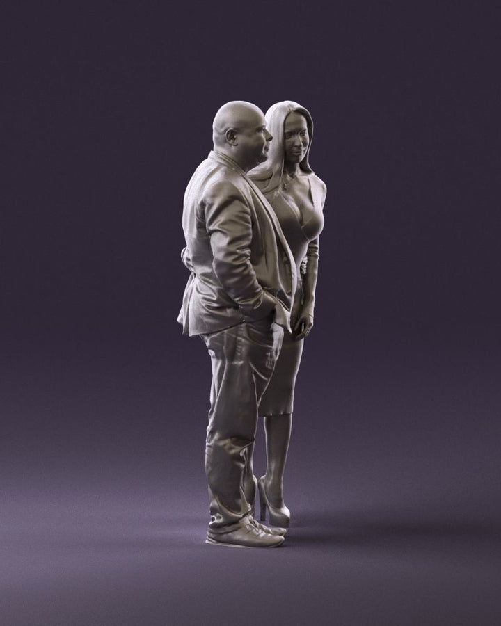 Young Couple Standing Posing Figure