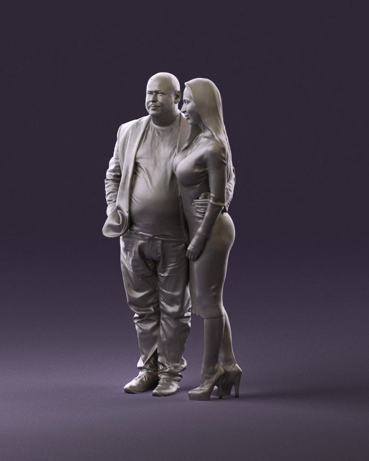 Young Couple Standing Posing Figure