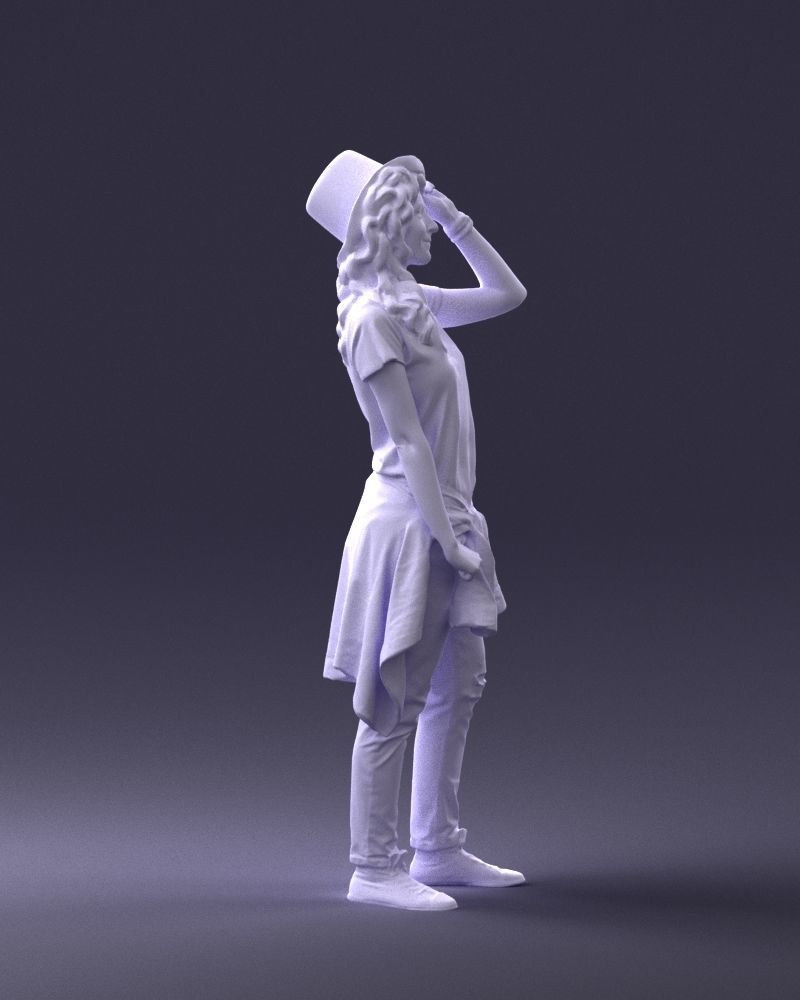 Female Entertainer In Top Hat Figure