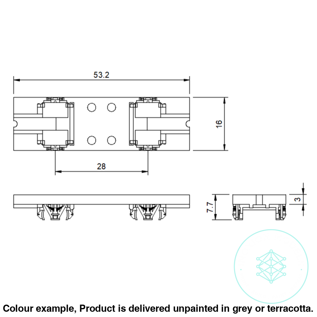 Fk275A – 53Mm Kitbashing Chassis Oo9 Gauge Oo Scale Rolling Stock