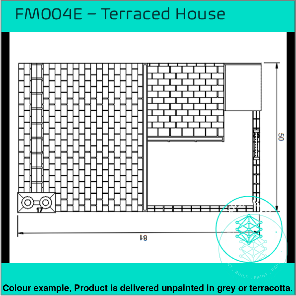 Fm004E – Low Relief Terrace House Oo/Ho Scale Oo Building