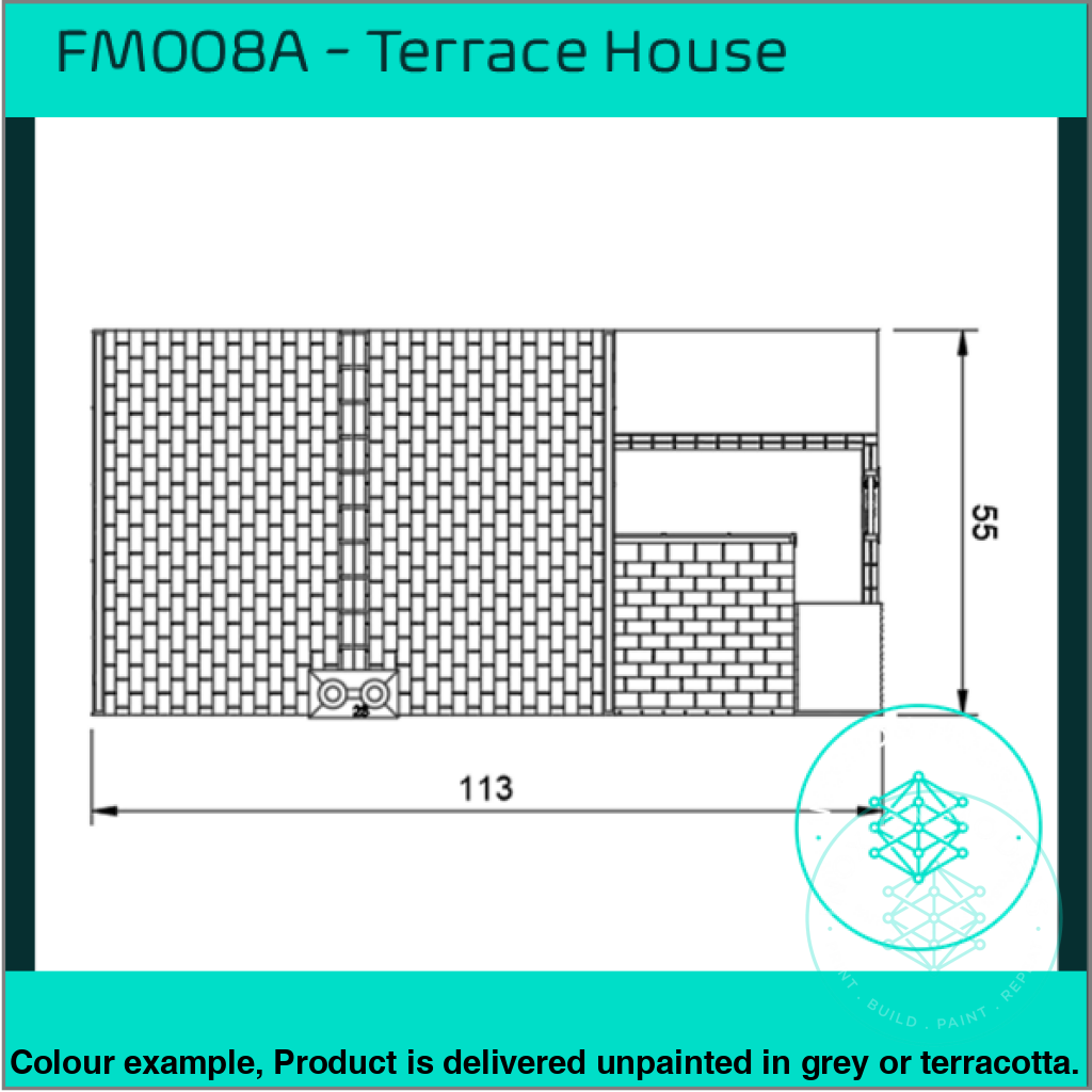 Fm008A – Terrace House W Close Oo/Ho Scale Oo Building