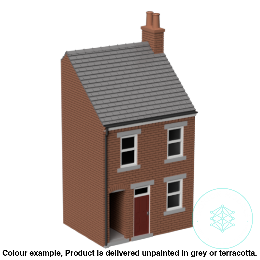 Fm008C – Low Relief Terrace House W Close Oo/Ho Scale Oo Building