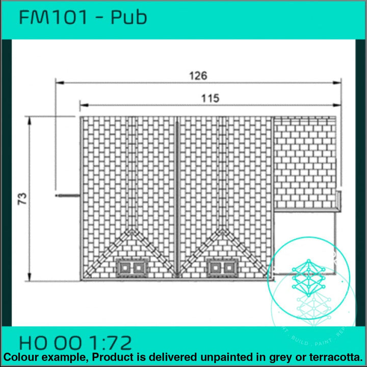 Fm101 – Pub/Hotel Oo/Ho Scale Oo Building